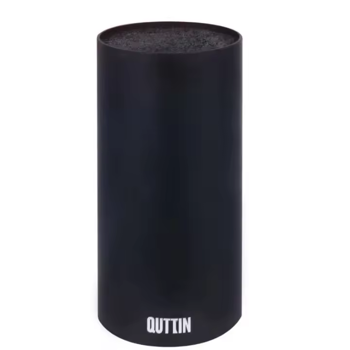 STARLEY - Portacuchillos de Acero Inoxidable Quttin, Soporte para Cuchillos de Cocina, Color Negro, Organizador Moderno y Antideslizante para Encimera - 1