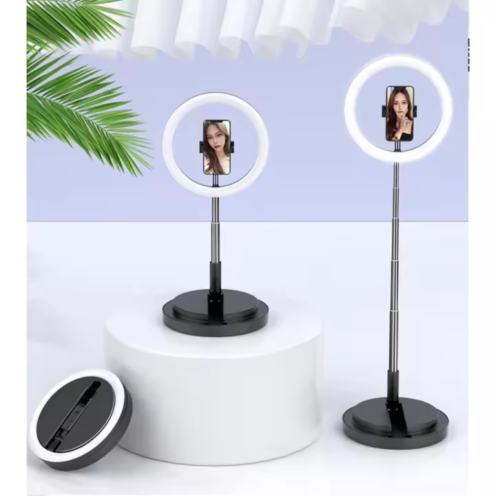 Aro De Luz con Tripode Plegable, Anillo De Luz LED 11.4'' para Movil con 3 Efectos de Iluminación y 10 Brillo Ajustable, Se Pueden Usar para Disparos TikTok/Twich Live etc. - 1