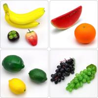 Decoración De Frutas Artificiales 10/11 PCS Banana Grape Lemon Kiwi Orange Apple Peach Strawberries Para El Hogar Material PE - details 19