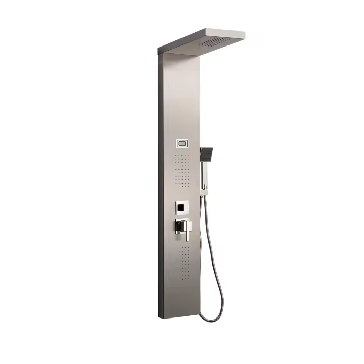 DP GRIFERÍA Columna Hidromasaje Acero Inoxidable con Rociador Cuadrado y Pantalla LCD - 1
