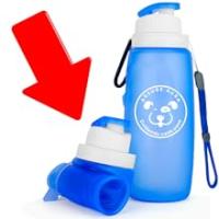 Pack Botella Pipi Perros Calle Silicona 320ml + Mosqueton + Cuerda Ajustable + Bolsas + Funda | Botella Agua Perro y Accesorios Perros | Botella pises Perro | Ideal Paseos (Azul, 320ml), Assure Aura - details 3
