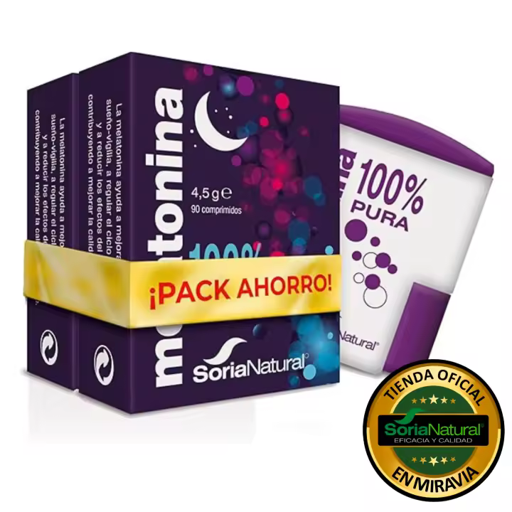 Soria Natural Melatonina Pura 1mg Complemento alimenticio Dormir Profundamente, Insomnio, JetLag, antioxidante - 1