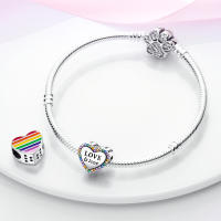 Beadas De Corazón Colorido En Plata Para Joyería De Pulsera Y Collar Con Encanto Para Chicos Y Chicas Accesorios De Moda Irregular - details 40