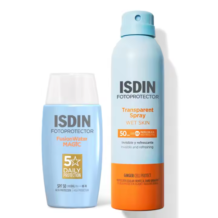 Isdin Fotop.Spf50+ Transparent Spray Wet Skin + Fusión Water Magric Pack - 1