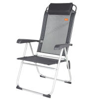 Aktive - Silla de camping plegable con respaldo reclinable 5 posiciones, 44x55x101 cm, fabricada de aluminio y textileno, con cojín y topes antivuelco, máx. 110 kg, sillas de playa, sillas plegables, accesorios verano - details 0