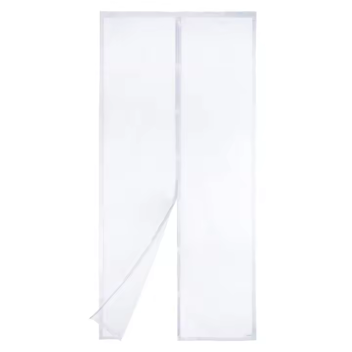 Puerta mosquitera, puerta de balcón con mosquitera magnética 90 x 210 cm, a prueba de gatos, imanes más fuertes, velcro de 3,8 cm de ancho, no se puede acortar blanco - 1