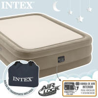 INTEX - Colchón hinchable deluxe thermalux, cama hinchable queen, 152x203x51 cm, máximo 272 kg, para 2 personas, transpirable, incorpora hinchador eléctrico, incluye bolsa de transporte - details 2
