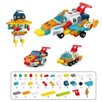 79Pcs Bloques De Construcción Duplo Espacio Guerra Gran Partícula DIY Transformable En Robot Y Coches Juguetes Educativos Para Niños Regalo - details 4