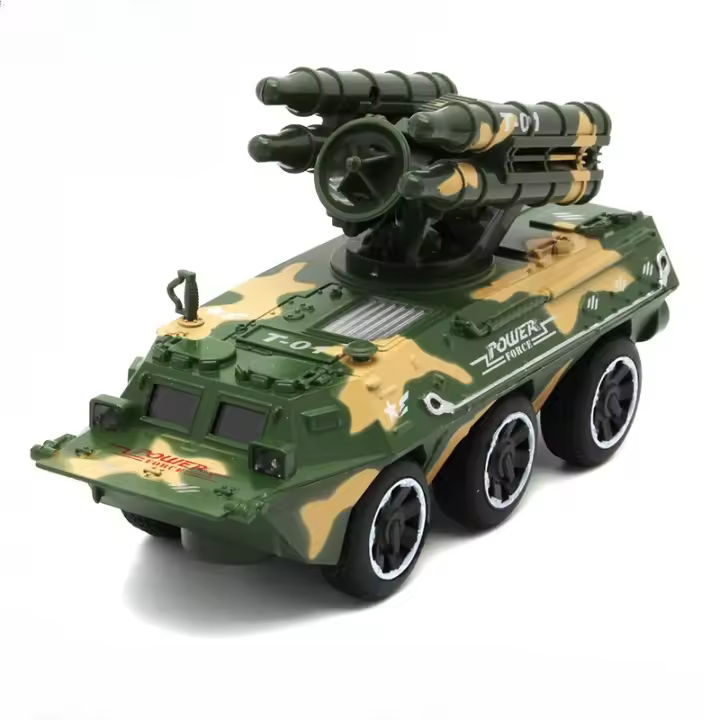 Modelo De Transporte De Personal Blindado a Escala 1:32 Juguete De Colección Para Niños Con Luz Y Música Función De Retroceso Material De Aleación Militar Verde Camuflado - 1