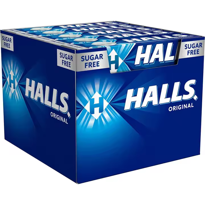 Hall's Menta - Caramelo eucalipto original - Estuche de 20 paquetes de 9 caramelos - 1