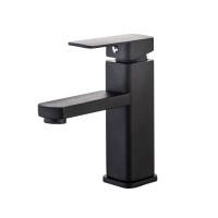 Grifo De Baño ABS Mezclador De Agua Caliente Y Fría De Cuadrado Negro Montado En La Superficie Para Lavabo Y Bañera - details 1