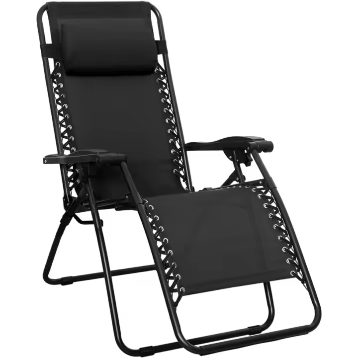 LD Morphling-Silla Gravedad Cero silla de patio reclinable Tumbona Plegable de Descanso Ajustable con Reposacabezas Negro ,Basics Silla Gravedad Cero, 178 x 65 x 108 cm - 1