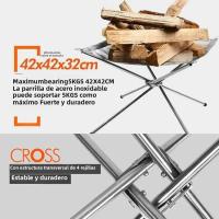 Estante De Fuego De Acero Inoxidable Para Camping Al Aire Libre Plegable Malla Pit De Madera Estilo De Fogata Para Jardín Y BBQ - details 4