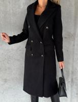 Nueva Chaqueta De Moda Para Mujer 2025 Otoño Invierno Cuello En V Largo Con Bolsillos Doble Botón Estilo Casual Largo (26+ Pulgadas) - details 13