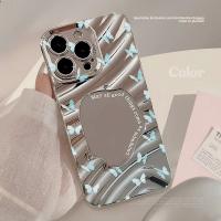 Funda Protectora De Teléfono Con Patrón De Mariposa Azul Y Espejo Para Apple iPhone 17 16 15 14 13 12 11 pro Max Compatible Con Varias Modelos - details 23