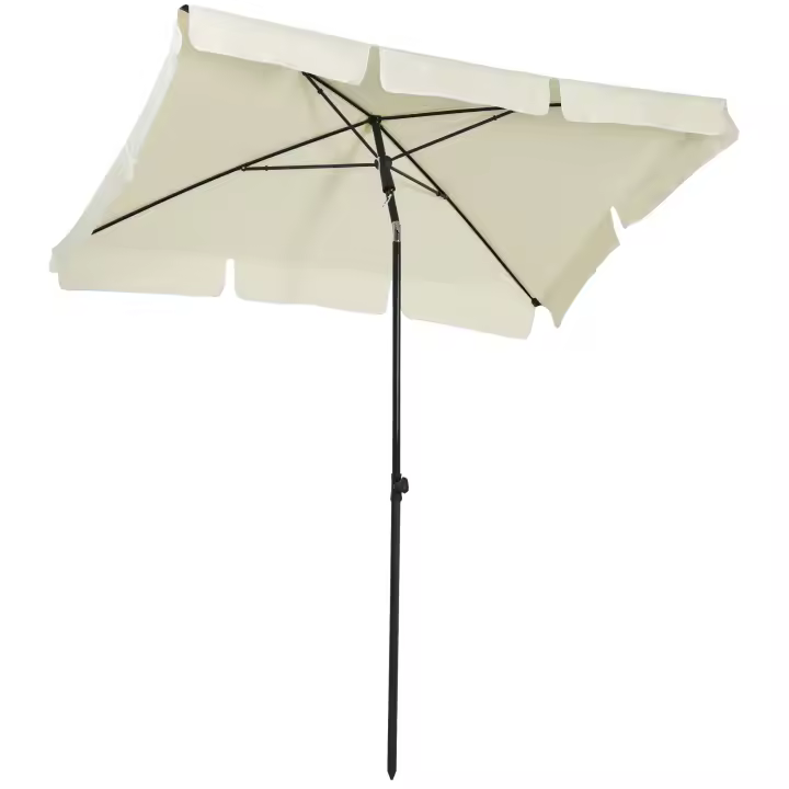 Outsunny Sombrilla Rectangular de Jardín 198x130x240 cm Parasol de Aluminio con Función de Inclinación para Terraza Patio Exterior - 1