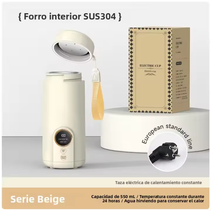 Tetera Eléctrica Multifuncional Portátil 550ml Con Temperatura Ajustable Y Protección Anti-Dry Potencia 400w EU Plug - 1