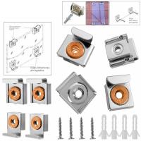 Kit De Instalación Para Espejos De Cocina Y Sala De Estar 4pcs Clip De Montaje De Acero Inoxidable Para Ventanas Y Puertas Sin Marco - details 3