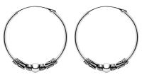 ENTREPLATA Pendientes Aros de Bali Plata de Ley 925 Unisex Tribales Étnicos de 18 Mm de diametro Modelo 20 - details 0