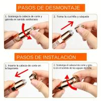 2 En 1 Lápiz Labial Y Afeitadora Multifuncional Con Luz LED Para Eliminar Pelo De Axilas Piernas Y Cejas Afeitadora Eléctrica Para Mujeres - details 6