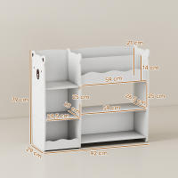AIYAPLAY Estantería Infantil para Juguetes con Estantes Abiertos, Compartimentos, Diseño de Ositos, Organizador de Juguetes para Dormitorio, Sala de Juegos, Guardería, Blanco - details 2