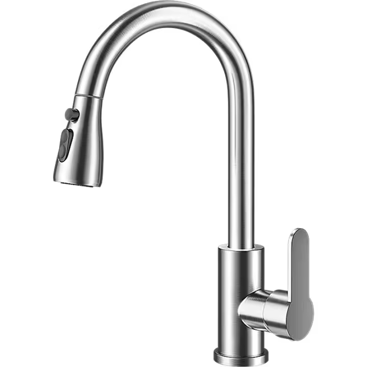 Grifo de cocina, grifo de cocina extraíble, grifo para fregadero de cocina con 3 modos, giratorio 360°, grifo de cocina monomando flexible, acero inoxidable - 1