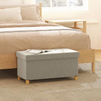 HOMCOM Puff Almacenaje, Banco Almacenaje Plegable, Capacidad de 67 L, 76x38x38 cm, Tapizado en Terciopelo, Baúl de Almacenamiento Dormitorio, Carga 120 kg, para Sala de Estar, Entrada - details 5
