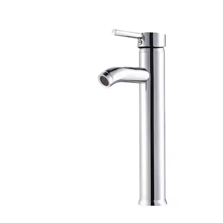 Grifo con Grifo Alto para Fregadero o Lavabo de Baño, Mezclador de Lavabo Regulable en Frío y Caliente, Cromo - 1
