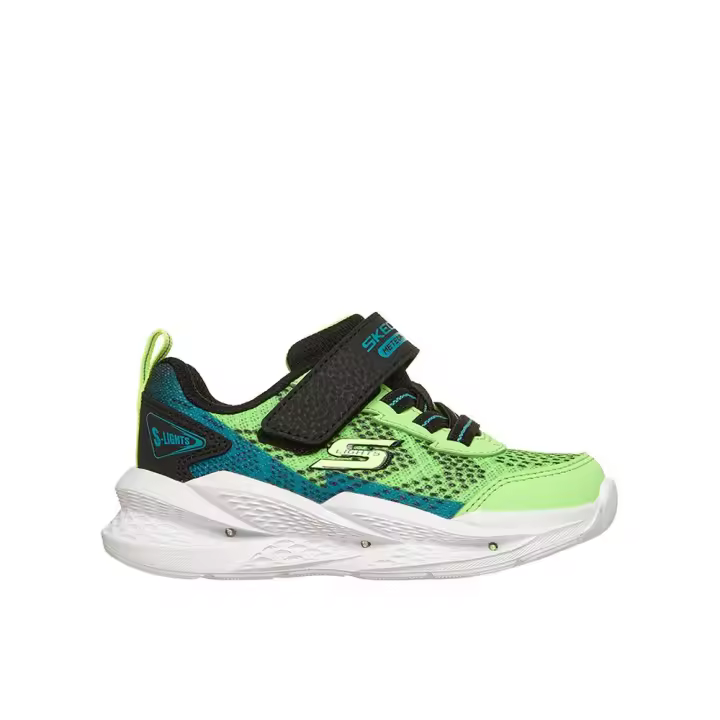 Skechers Zapatillas Meteor-Lights 2.0 en color Verde de Niño modelo 401490NC_LMBK con plataforma de 4cm y velcro 90108 - 1