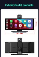 Radio De Coche Multimedia 10.26' Con Wireless Carplay Pantalla Para A-pple Y Android Monitor 4K DVR Cámara De Retroceso Resolución 1280x720 Touch Screen - details 16