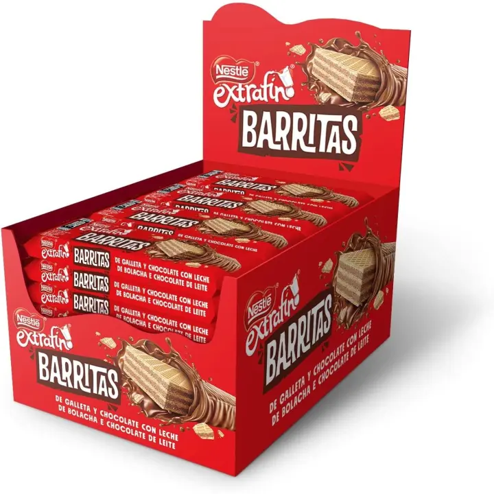 Nestlé Snack Chocolate 34 gramos - Barrita de chocolate con leche y galleta - Estuche de 30 barritas - 1