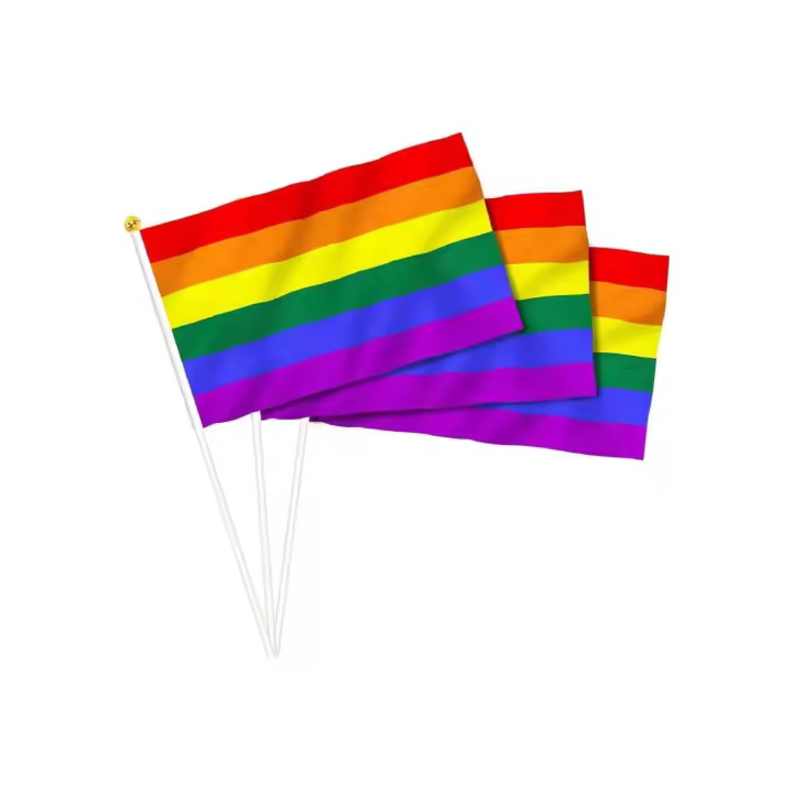 STARLEY - Pack Banderas LGBT Orgullo Gay – Bandera Arcoíris para Desfile, Madrid Pride | Tamaños 14×21 cm 30×45 cm y 90×145cm | Bandera Bisexual, Lesbiana, Transgénero, LGBTI para Decoración y Celebraciones - 1