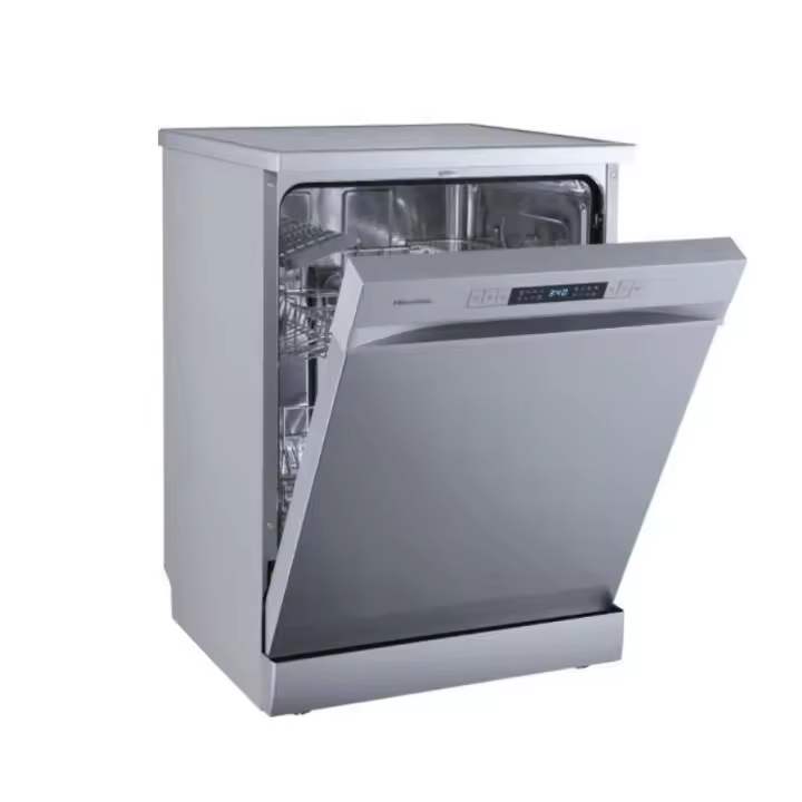 Hisense - Lavavajillas de libre instalación HS622E10X de 60 cm, 13 cubiertos, clase energética E, acero inoxidable, 47 dB, 7 programas y 30 min rápido para hogares exigentes - 1