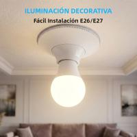 Soporte De Bombilla Colgante E26/E27 1/2pcs Base Redonda Texturizada Fija Para Voltaje 110-250 Uso Doméstico Y Comercial - details 3