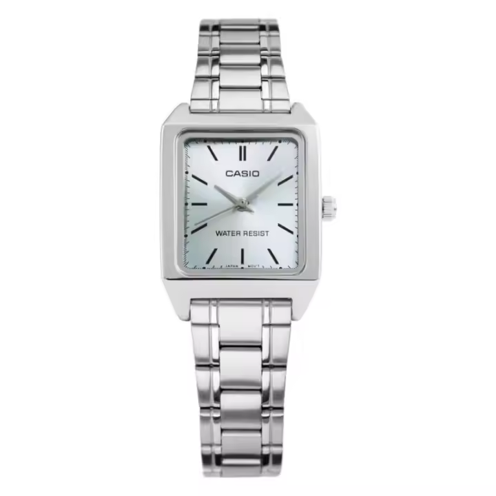 Reloj Casio Mujer LTP-V007D-2E Acero Plateado Esfera Azul - 1