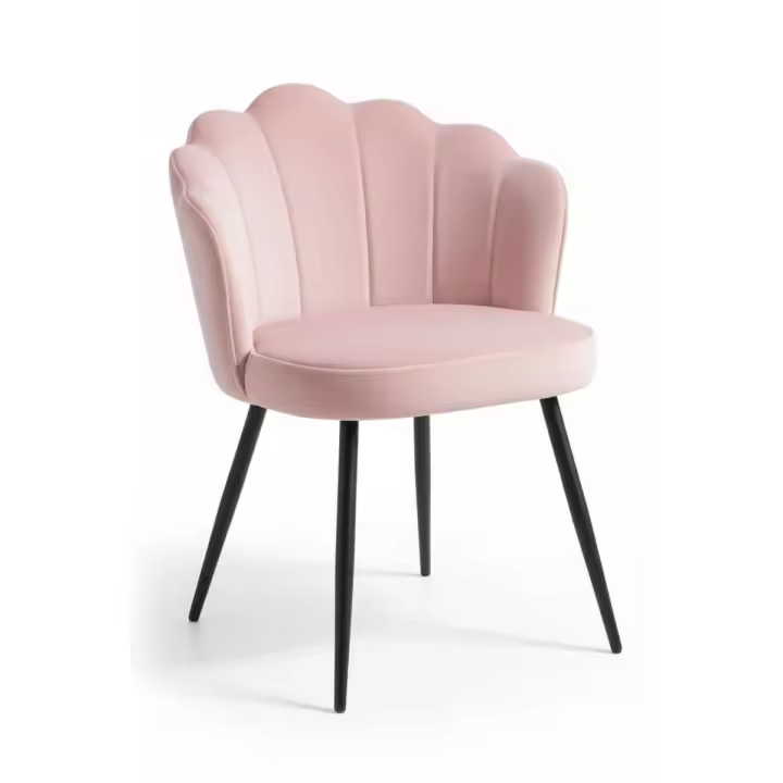 Regalos Miguel - Sillas Comedor - Silla Blume Terciopelo Patas Negras - Rosa - 1