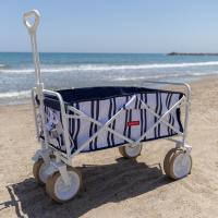 Flamingueo Carro Playa Plegable con Ruedas Giro 360º y Frenos Incorporados Bolsa Para Protección Doble Posavasos Poliéster 83 x 50 x 93 cm - details 1
