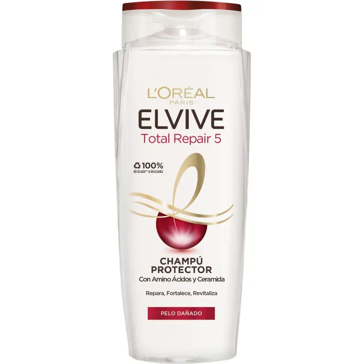 L'Oréal Paris | Elvive Total Repair 5 Champú Reparador para el Pelo Dañado 700ml - 1