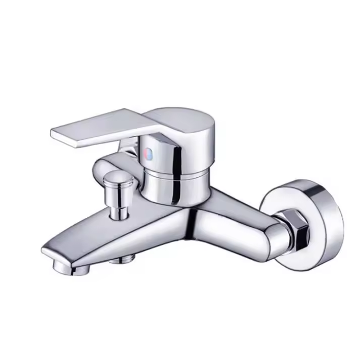ZLY Grifo de Ducha Montado en la Pared de Cobre Mezclador de Agua Caliente y Fría para Baño y Tubo Material de Cobre Estilo de Manija de Palanca Cerámica Disco Válvulas Adecuado para Baño y Ducha - 1