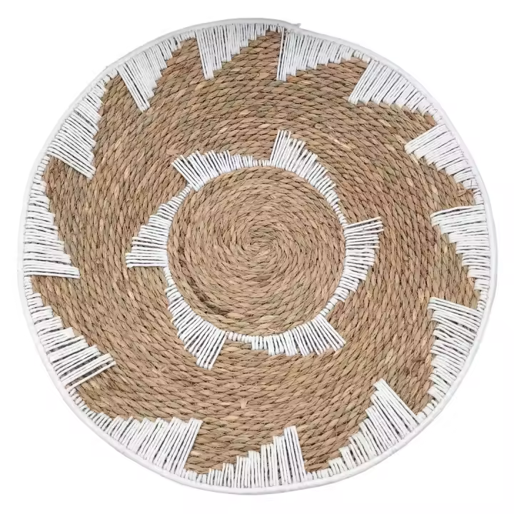 Signes Grimalt Plato de Pared de Alga Marina con Aspas y Borde de Flecos Boho 62 cm - 1