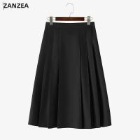 ZANZEA Falda Elegante Para Mujer Verano Largo De Color Sólido Plisado Casual Vestidos De Fiesta Streetwear Talla S-2XL - details 6