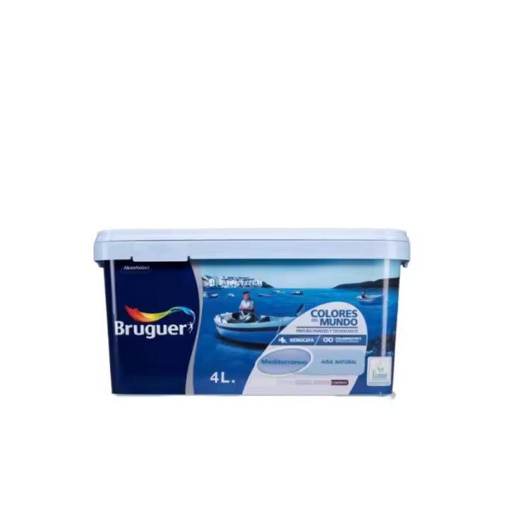 BRUGUER-Pintura Plástica Colores del Mundo Mediterráneo Azul suave 4 L - 1