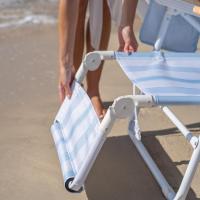 Flamingueo Silla Playa Plegable Agujero Acolchado Cabeza y Brazos 5 Posiciones Parasol Ajustable UPF 50+ Asas Mochila Reposapiés y Reposabrazos Bolsillo Insulado Aluminio y Poliéster 68,5 x 72,2 x 102 cm - details 6