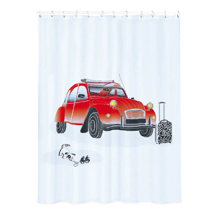 Cortina de Baño MSV Poliéster 180x200 Sombrillas 2CV - 1