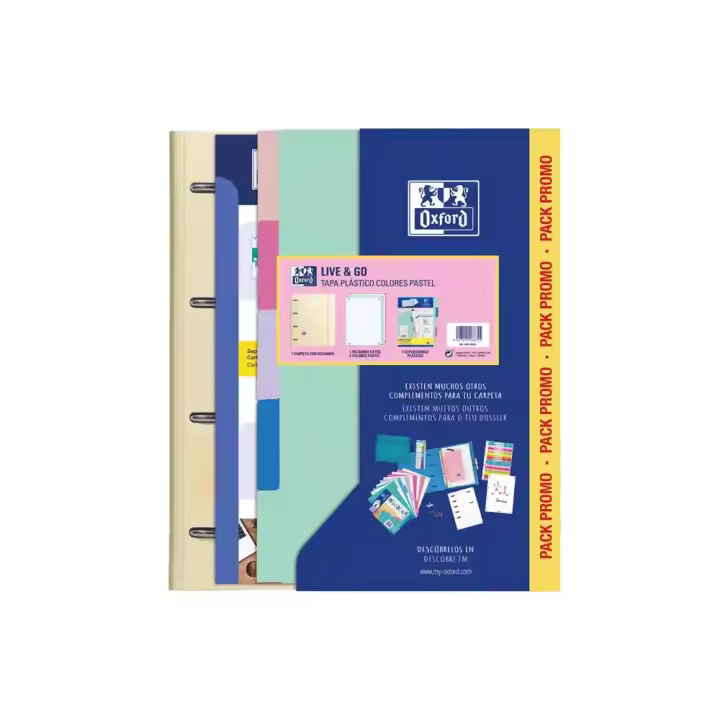 CARPETA OXFORD POLIFOAN PASTEL A4 CON RECAMBIO 5 X 5 + SEPARADORES - 1