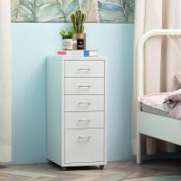 Gabinete de Archivos móvil, Organizador de Archivos con Ruedas para Debajo del Escritorio de 5 cajones, gabinete de Almacenamiento de Metal con Ruedas para el hogar y la Oficina, Blanco - details 2