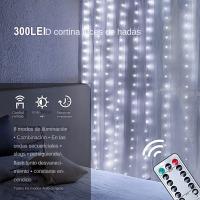 Luz De Cinta De Cortina 1pc Con Control Remoto Y 8 Modos De Iluminación USB Poderado Decoración De Hogar Para Navidad Y Año Nuevo - details 3