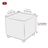 Cubierta De Taburete En Forma De T Trenzada Elástica Para Sofa Y Reposapiés Decoración Para Sala De Estar Oficina Hogar - details 0
