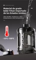 Botella Deportiva TKK 1800ml Capacidad Grande Tritán Resistente Al Calor Para Adultos Viajes Gimnasio Fitness Con Correa Creativa - details 1
