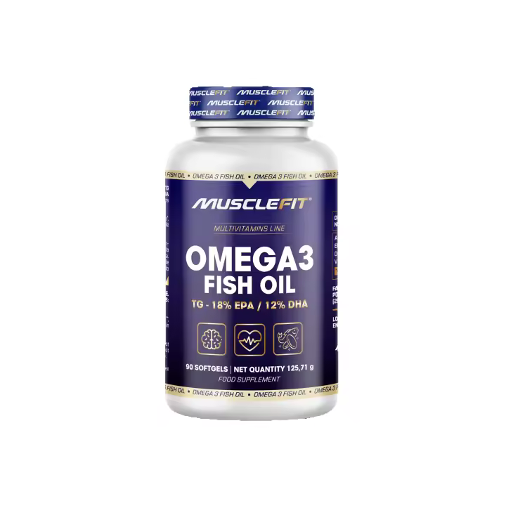 Omega 3 - MuscleFit│90 cápsulas│Vitaminas y Minerales│A base de ácidos grasos y vitamina E - 1